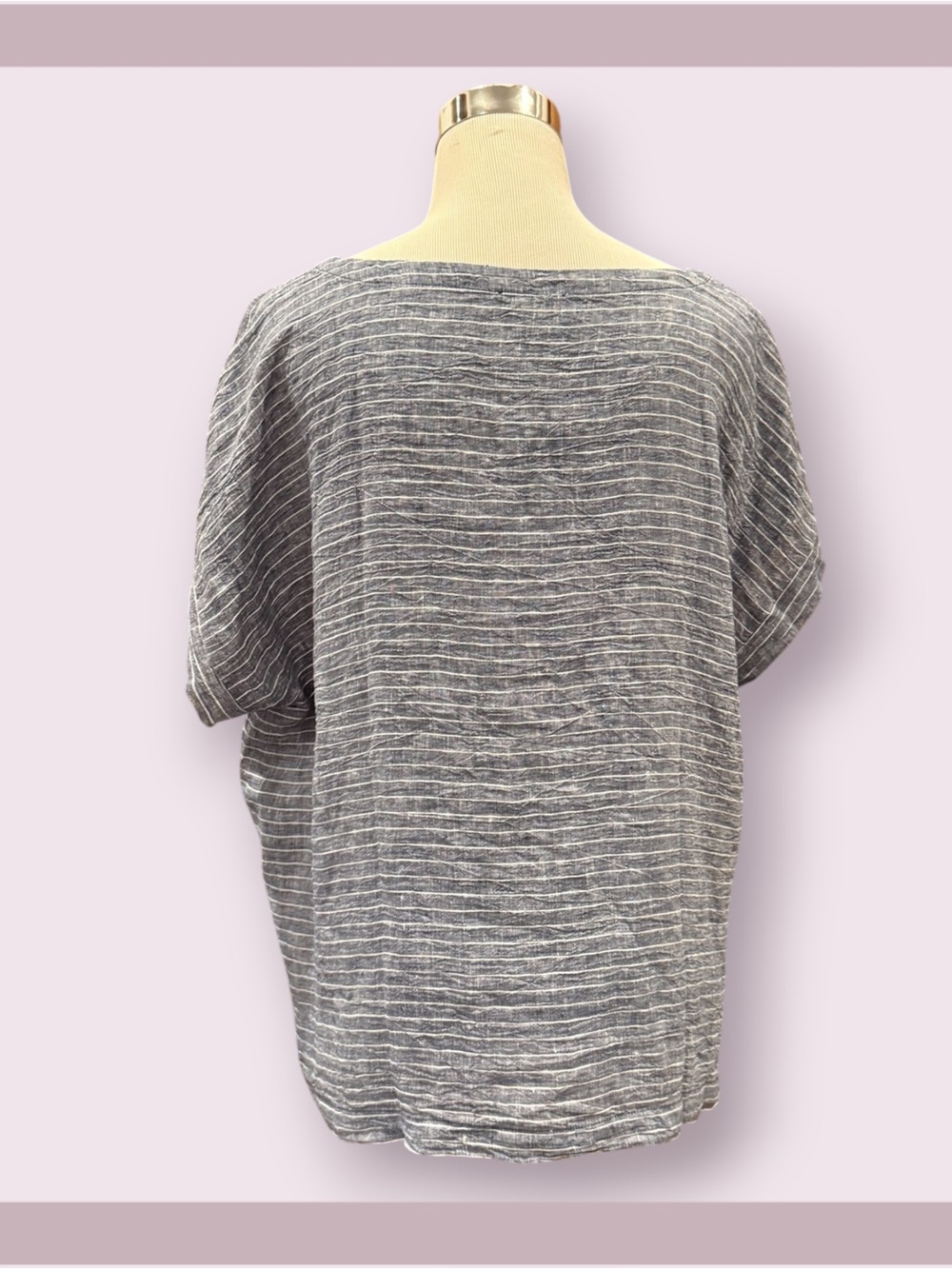 Eileen Fisher Puckered Organic Linen Ballet Neck Top - Picture 4 of 6